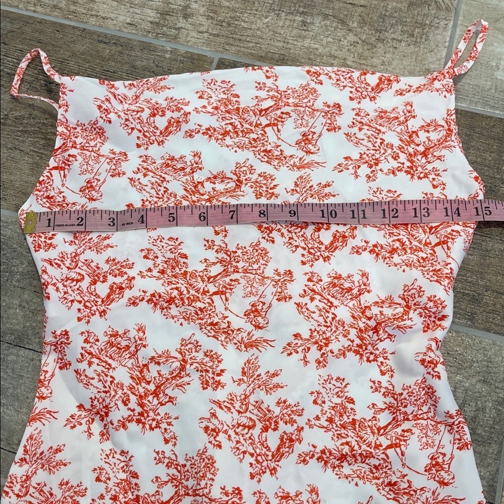 NWT Urban Outfitters Red and White Patterned Slip Dress Spaghetti Straps Small S - Picture 10 of 11